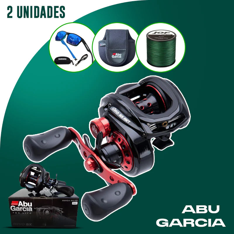 Kit 2 Carretilhas Profissionais Freio Infini 9.0:1 Abu SX | 3 BRINDES: Óculos, Capa e Linha