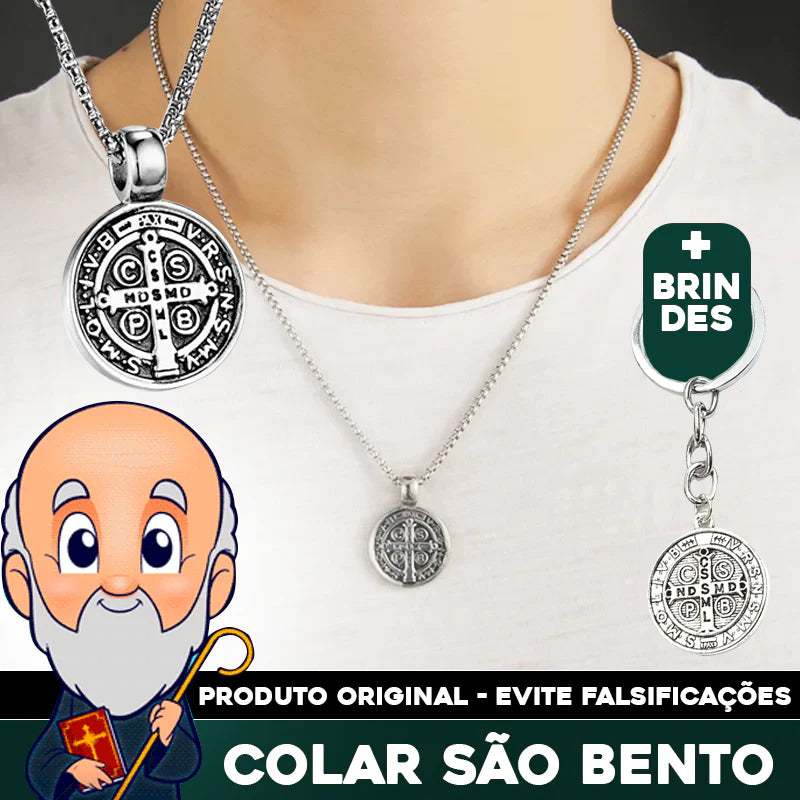 [COMPRE 1 LEVE 2] Colar São Bento Protetor dos Pescadores + BRINDE: Chaveiro