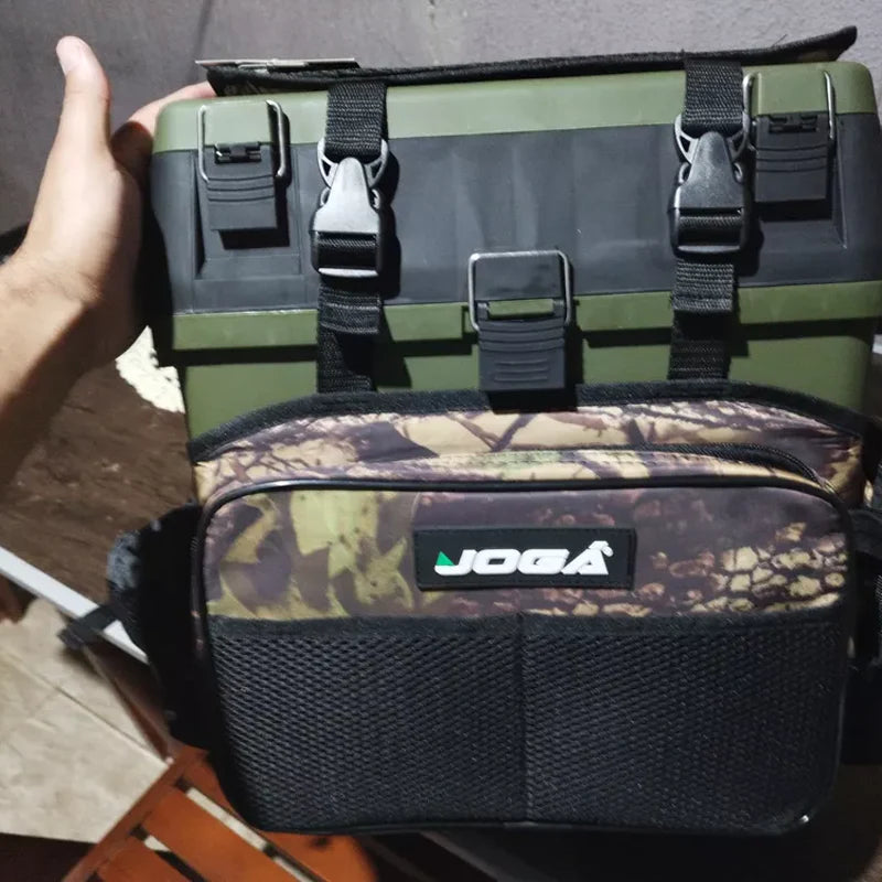 Mochila Fishing Box Multifuncional Camuflada | BRINDE: Copo Térmico